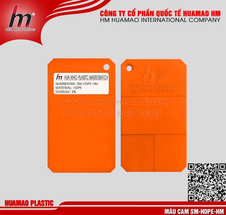 Hạt nhựa màu cam HDPE Hạt nhựa màu cam HDPE